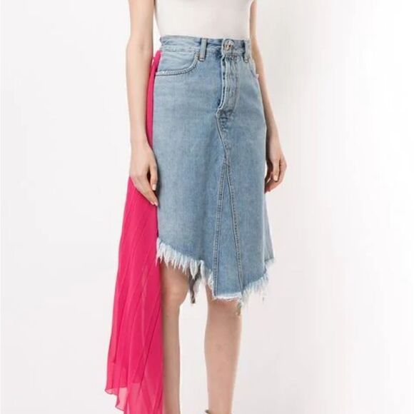 Unravel Project Ben Taverniti Denim Scarf Jeans Skirt 26 S NEW - Picture 15 of 15